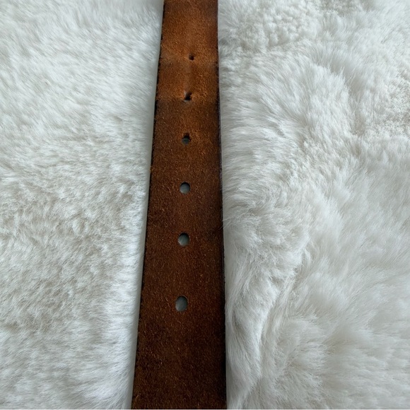 Vintage Tooled Leather Belt Brown | Unisex Western Boho | Size 34